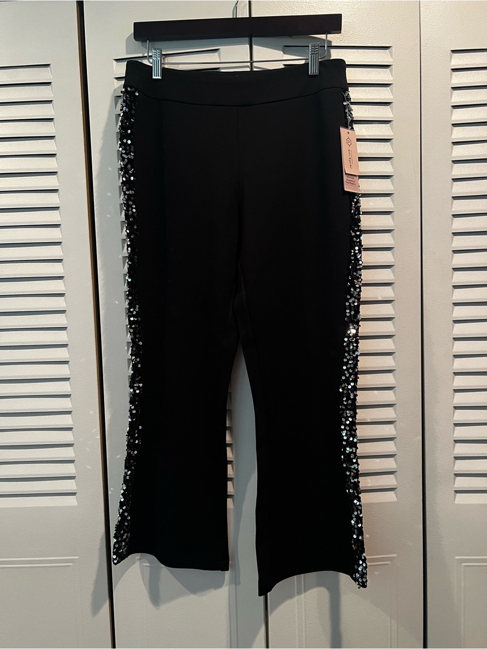 Nanette Lepore Black Sequin Trim Pull-On Pants